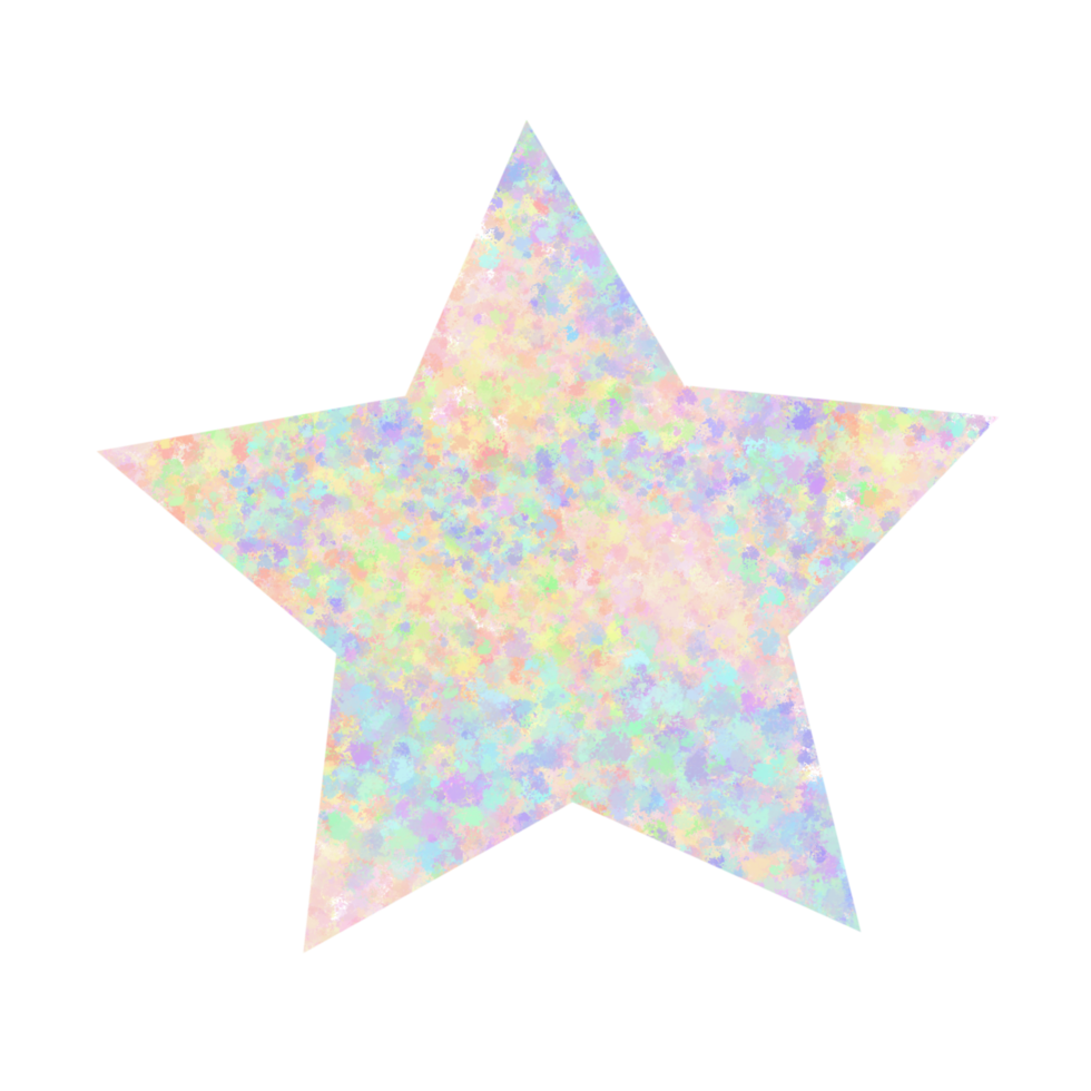 plantilla de diseño de estrella de pentagrama de color de agua aislado png