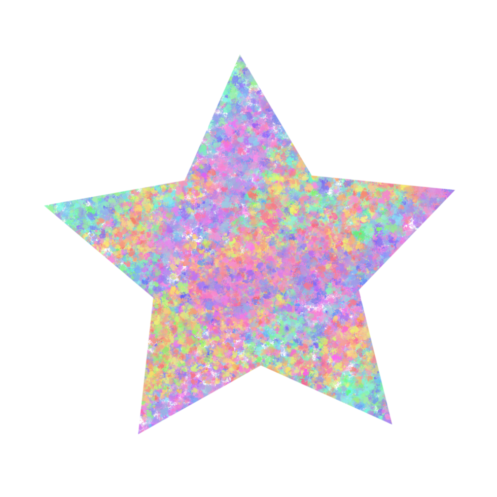 plantilla de diseño de estrella de pentagrama de color de agua aislado png