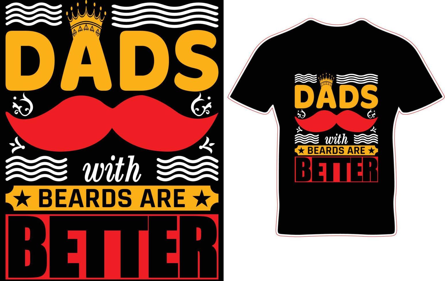 los papás con barba tienen un mejor diseño de camisetas. vector