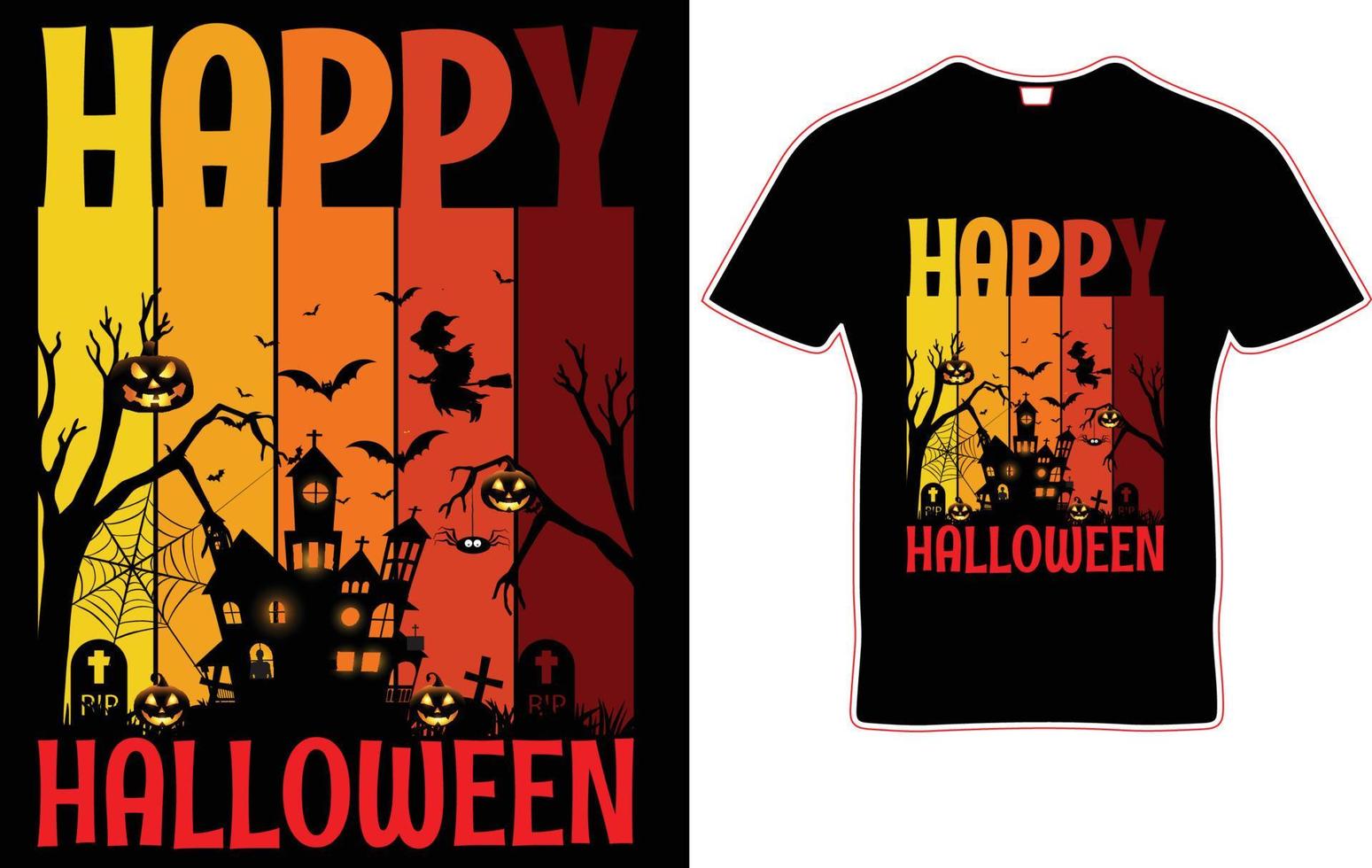 Happy Halloween T-shirt design Template. Horns head devil t-shirt design. vector