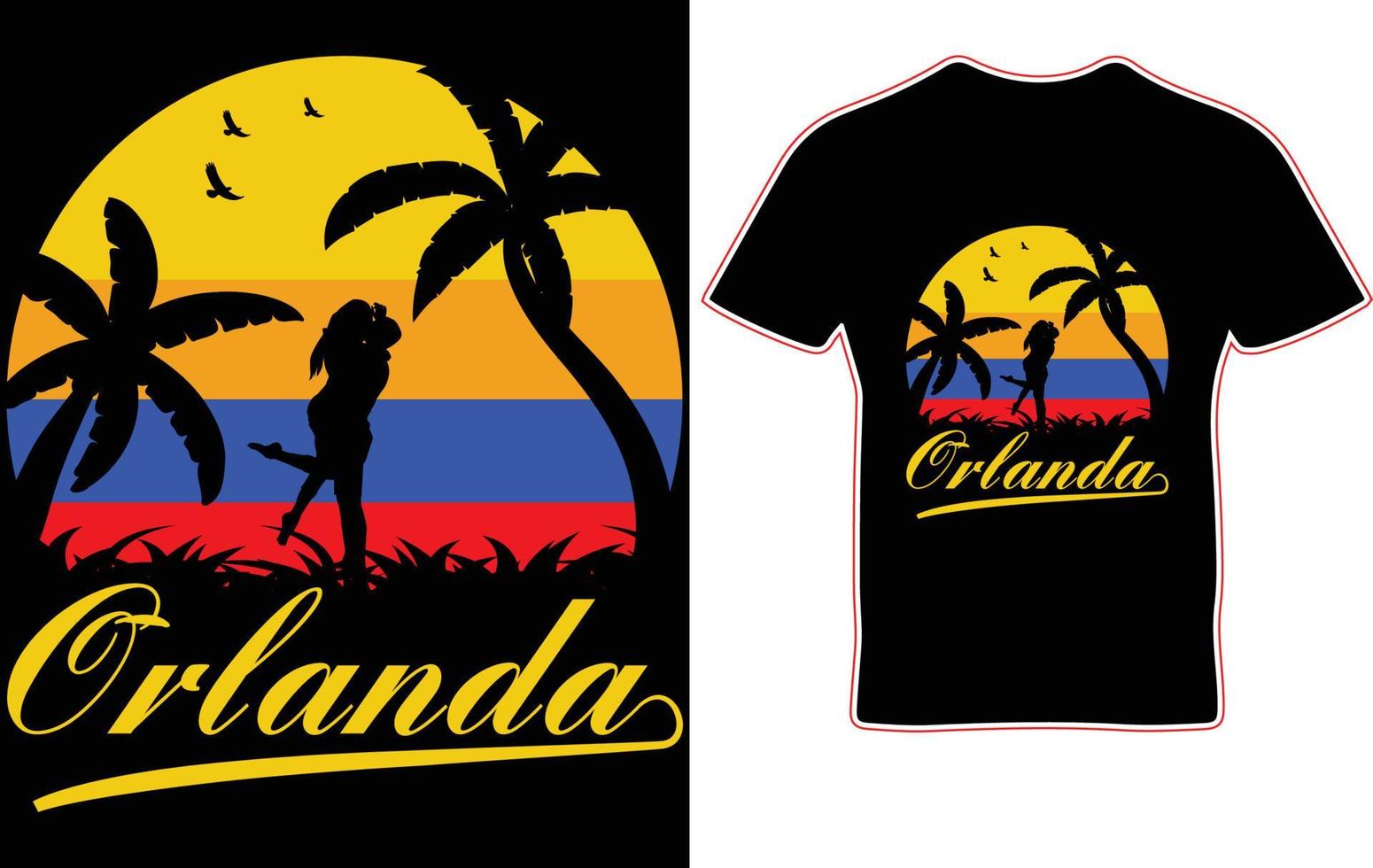 Orlanda t shirt design. vector