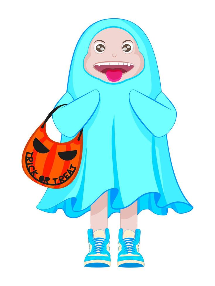 fantasma de tela de cosplay de halloween vector