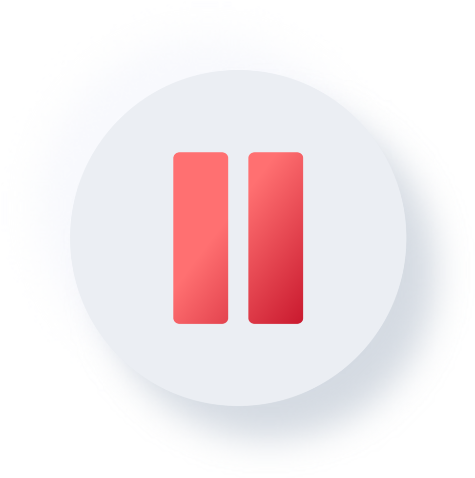 Neumorphic Pause Icon, Neumorphism Pause Button png