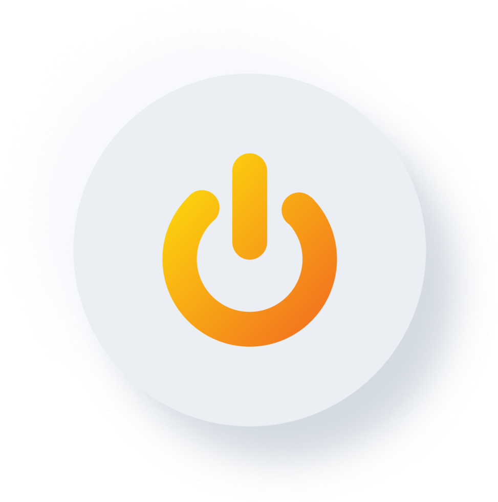 Neumorphic Power Icon, Neumorphism UI Button png