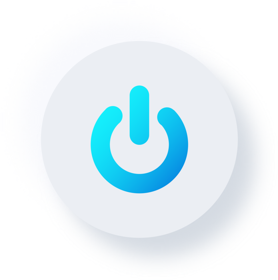 Neumorphic Power Icon, Neumorphism UI Button png