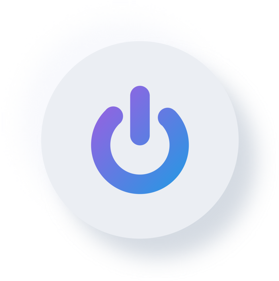 Neumorphic Power Icon, Neumorphism UI Button png