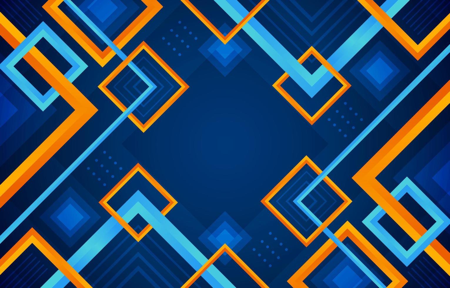 Geometric Blue Orange Background Template vector