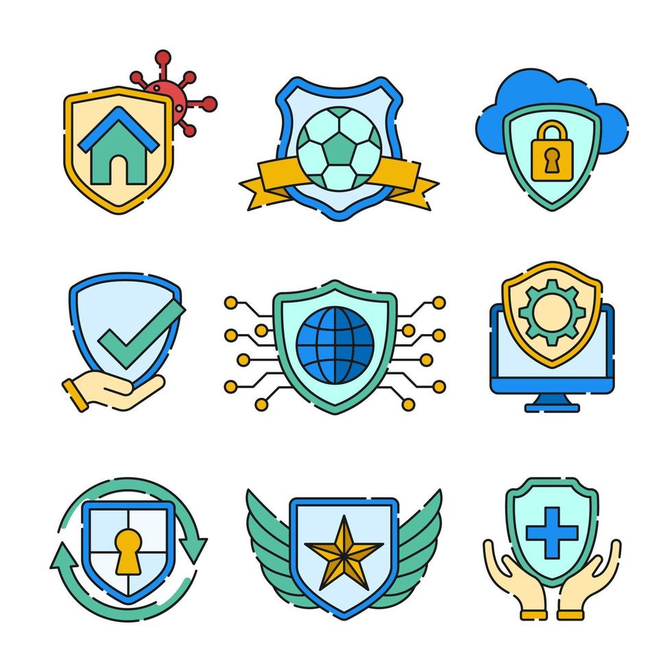 Shield Icon Set vector
