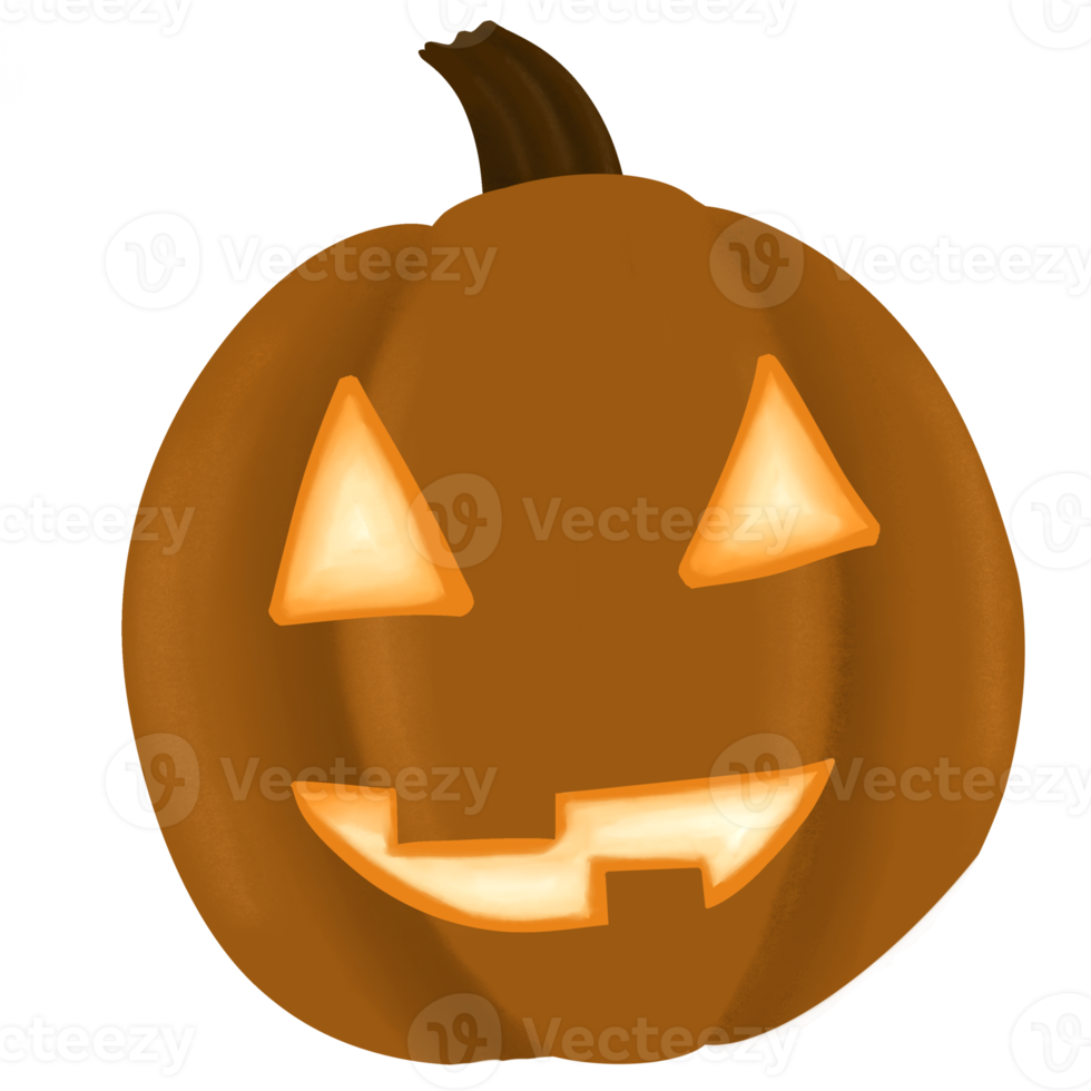 Halloween pumpkin face light autumn festival painted png