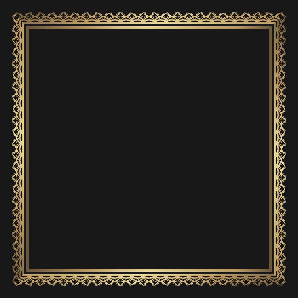 gold vintage frame border ornament vector