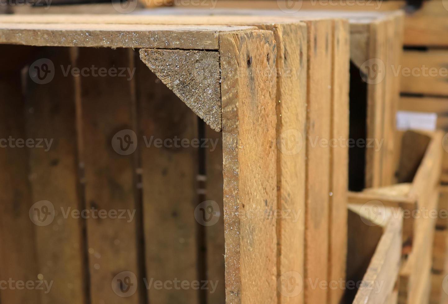 Very old wooden crates with some cracks in a close up view 11888830