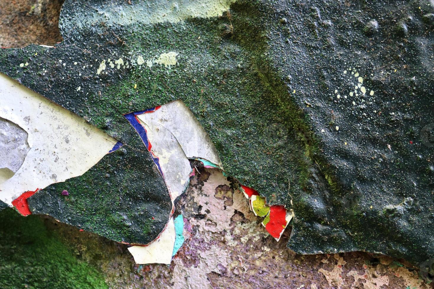 Detailed close up view on aged concrete walls with cracks and lots of structure photo