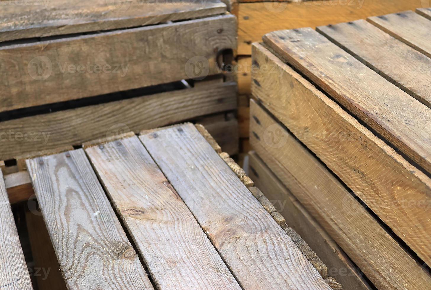 Very old wooden crates with some cracks in a close up view 11889200