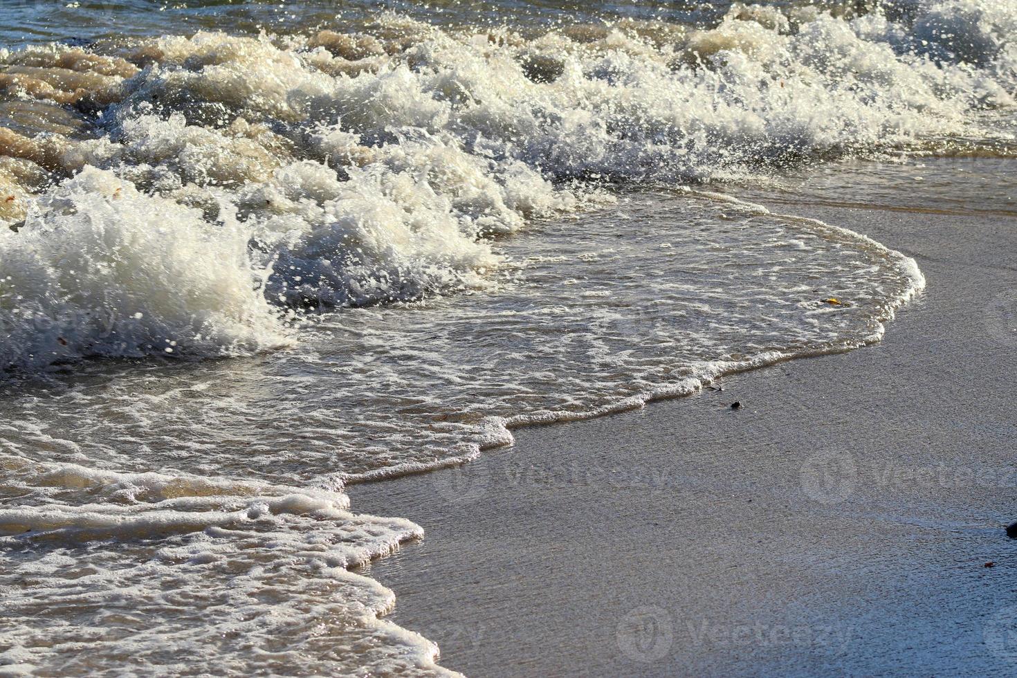 Stunning indian ocean waves at the beaches on the paradise island seychelles photo