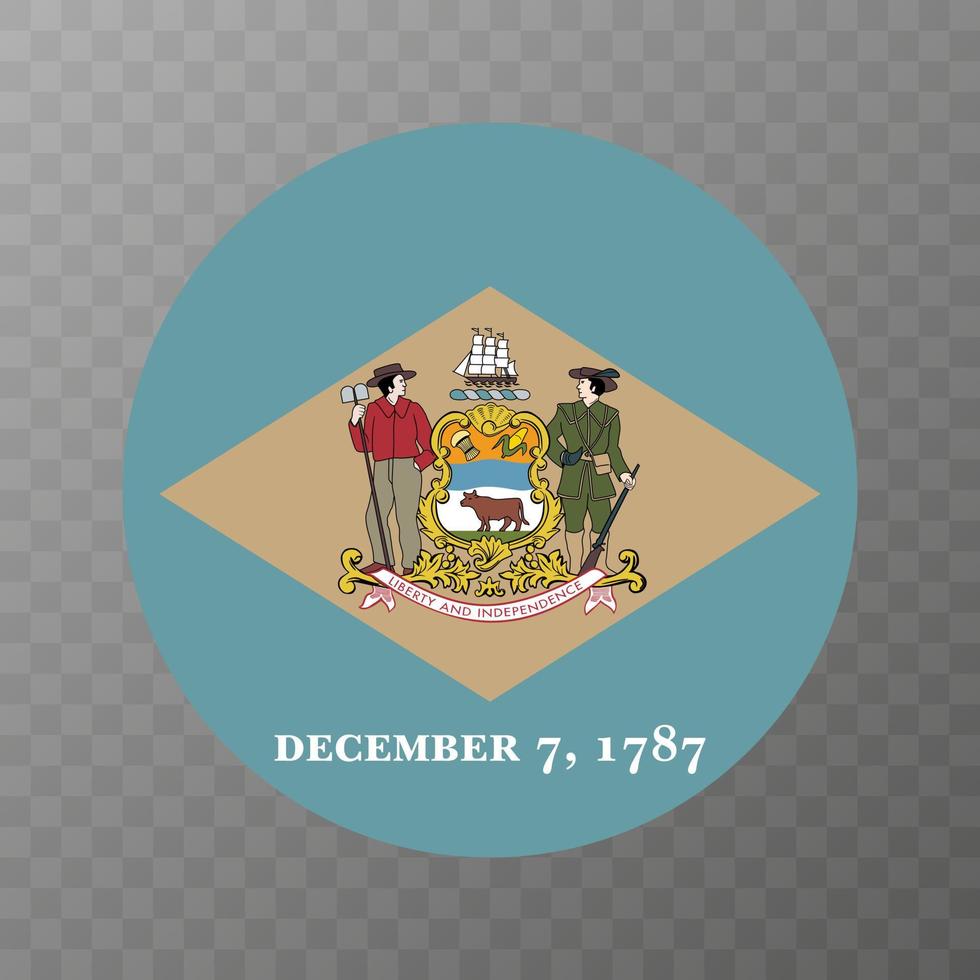 Delaware state flag. Vector illustration.
