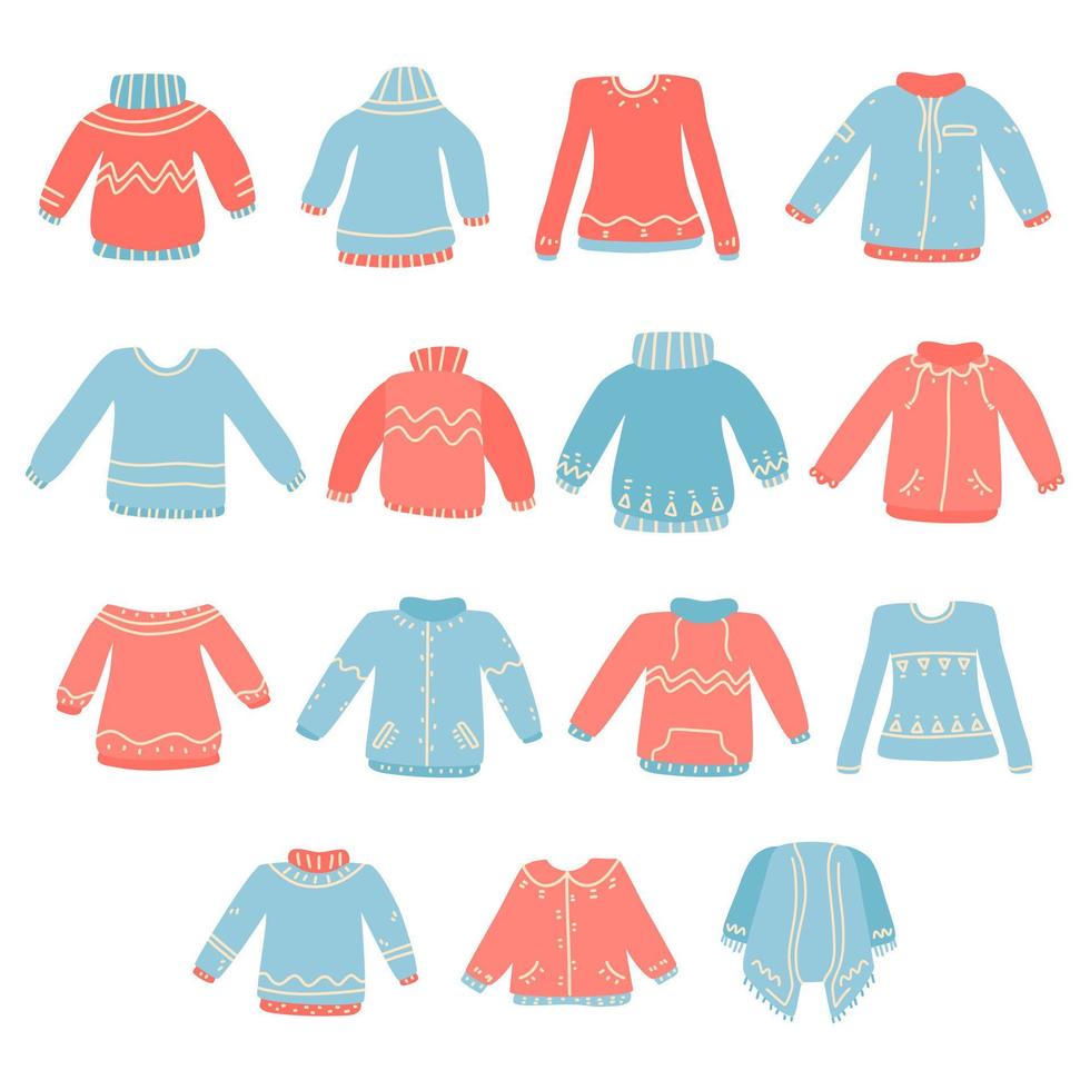 casual clothes for different weather seasons vector