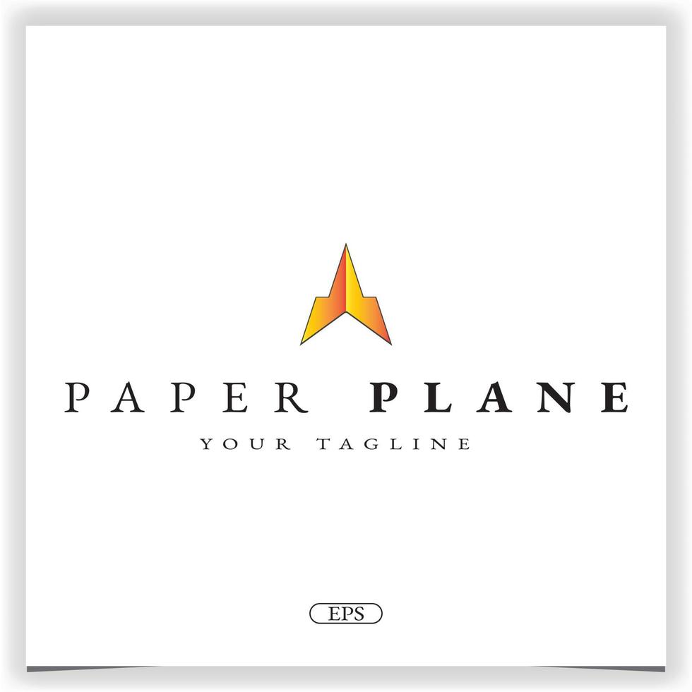 papel avión logo premium elegante plantilla vector eps 10