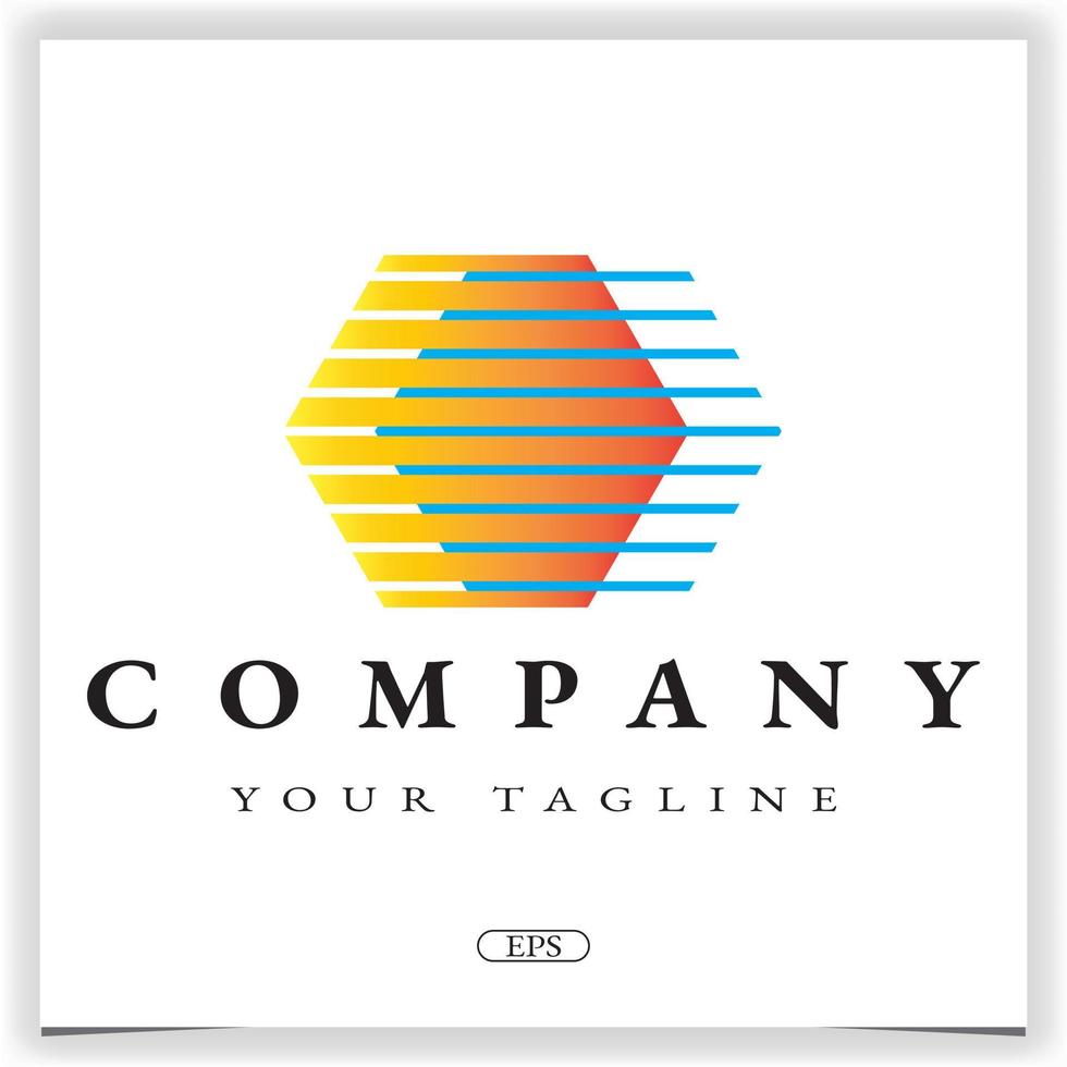 abstract hexagonal logo premium elegant template vector eps 10