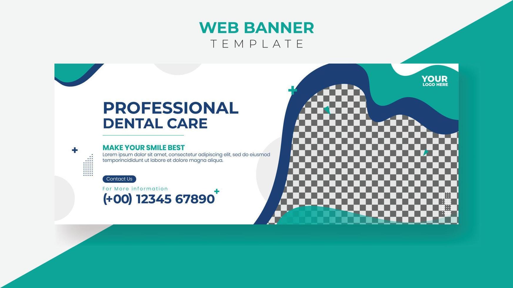 plantilla de diseño de banner de redes sociales de dentista vector