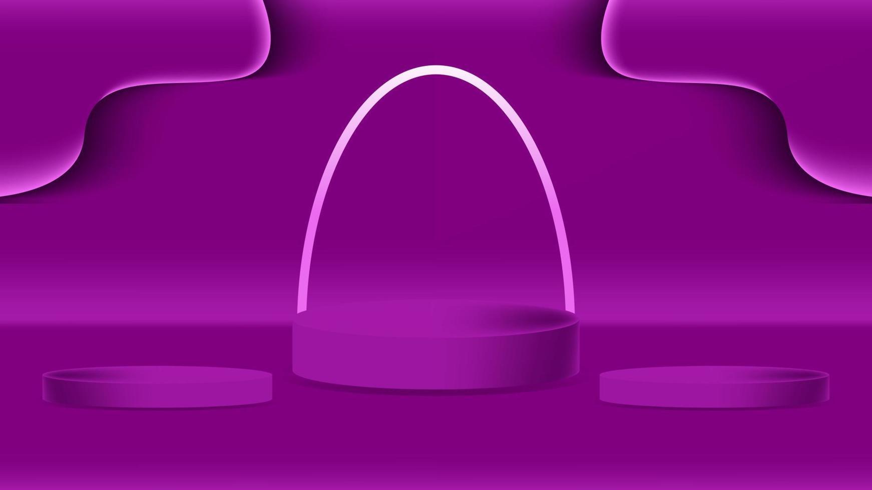 Violet Podium with fluid on the wall. vector illustrations. eps 10