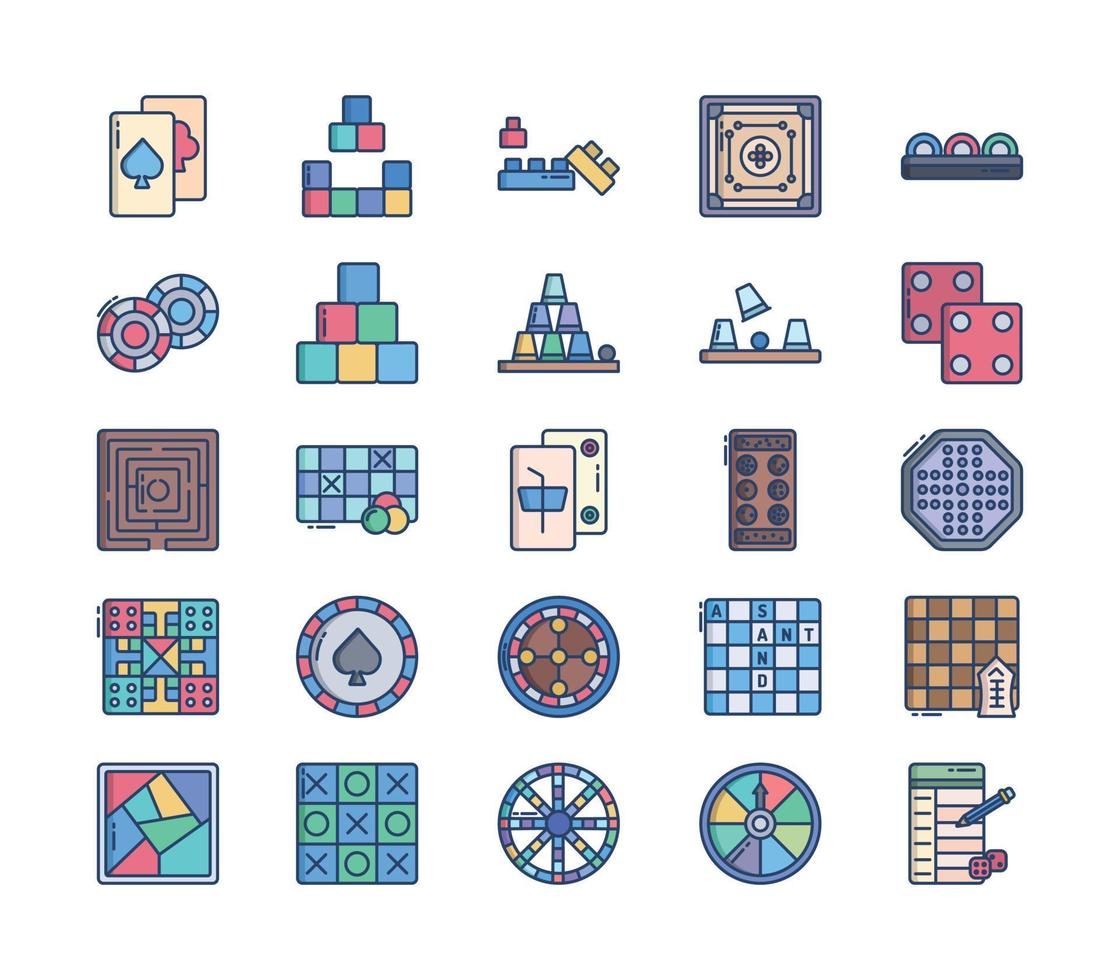 Table and board Games icon set vector