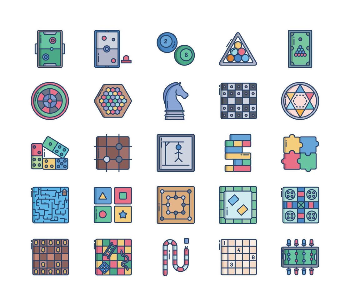 Table and board Games icon set vector