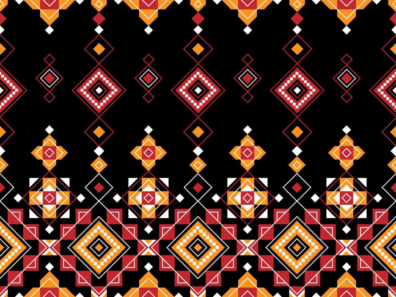 abstracto geométrico tribal étnico ikat folklore diamantes oriental patrón sin costuras diseño tradicional para fondo, alfombra, papel pintado, ropa, tela, envoltura, impresión, batik, folk, tejer ilustración vectorial vector