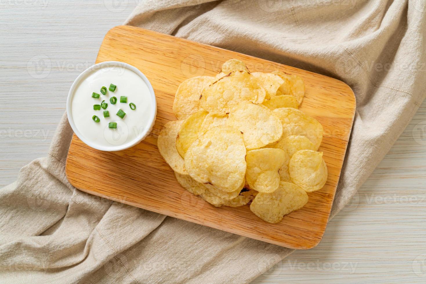 potato chips with sour cream photo