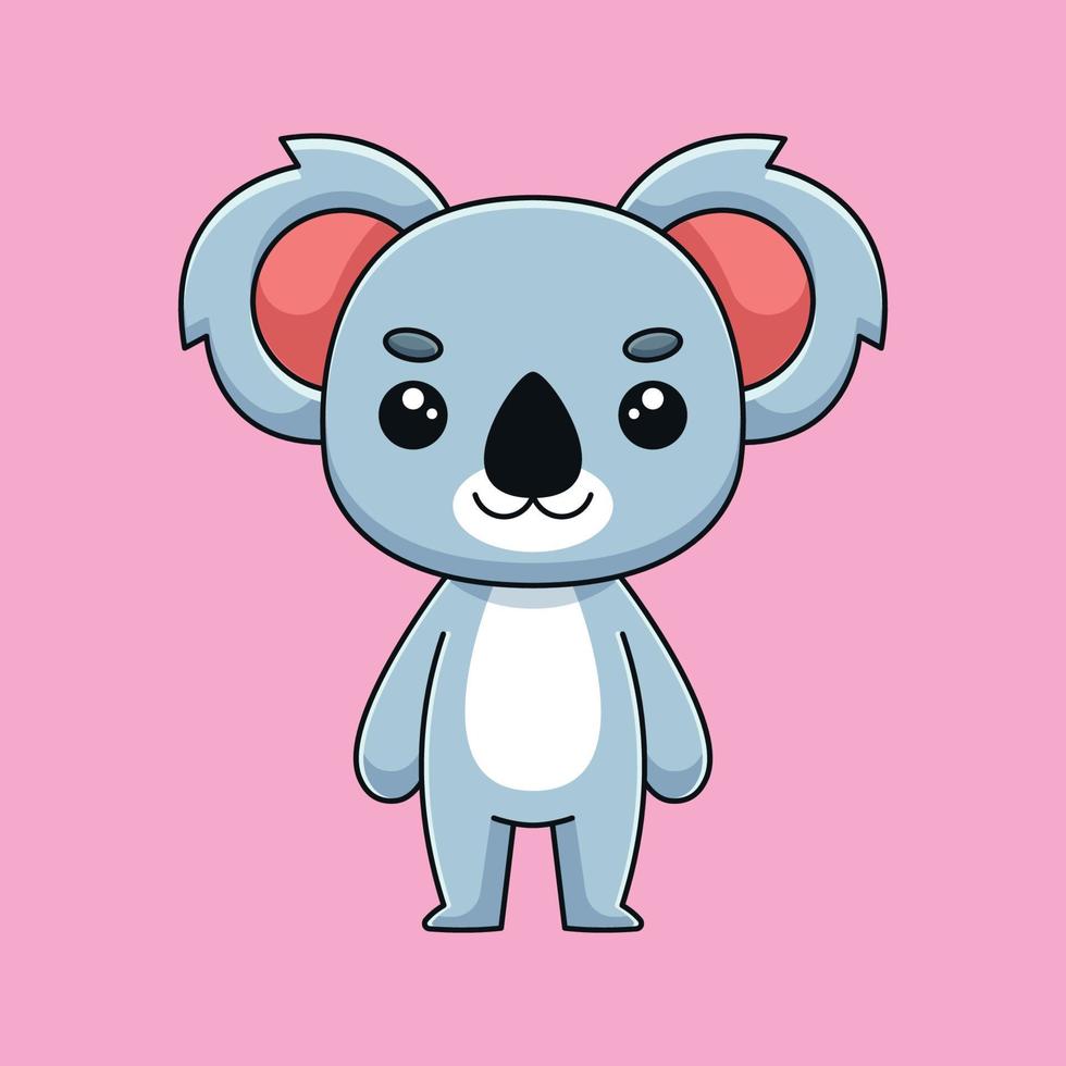 cute koala cartoon doodle art hand drawn concept vector kawaii icon illustration