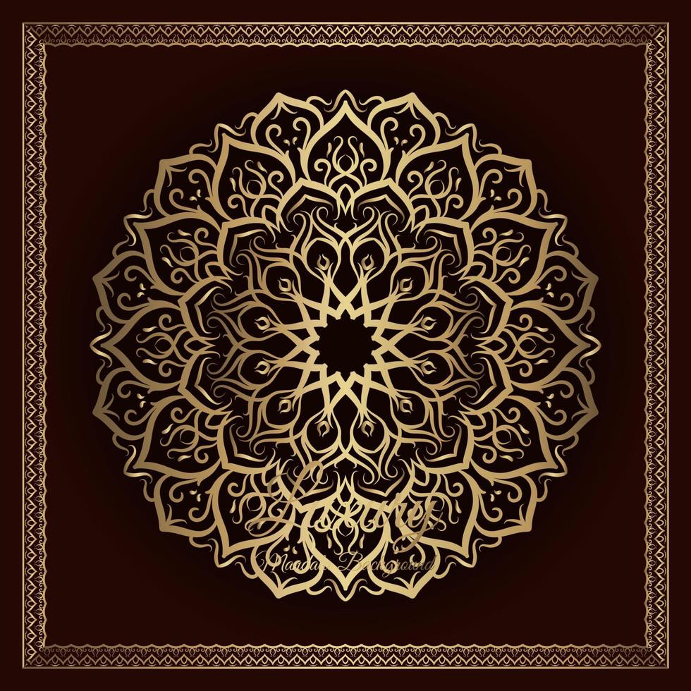 mandala ornament with vintage frame vector