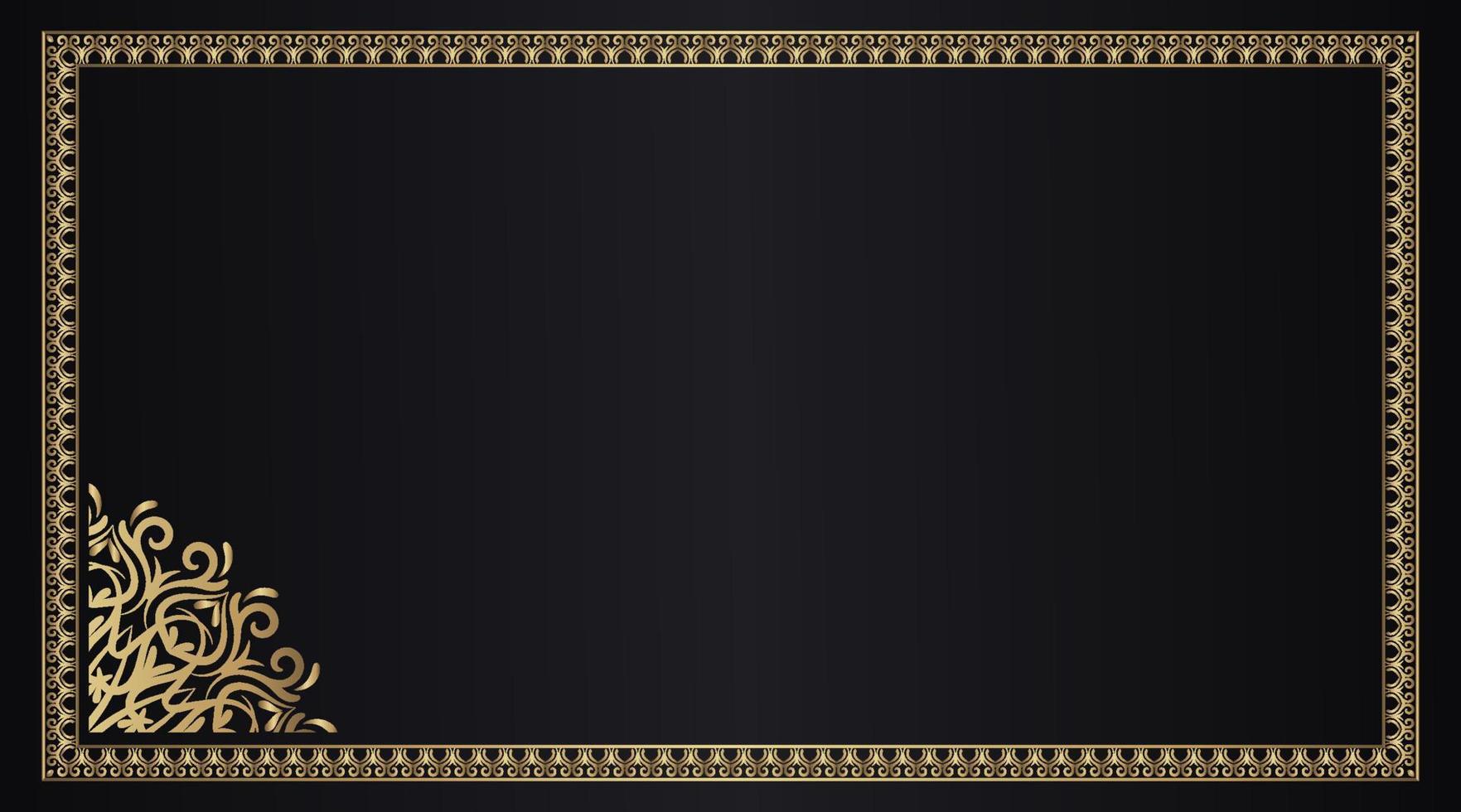 gold vintage frame border ornament vector