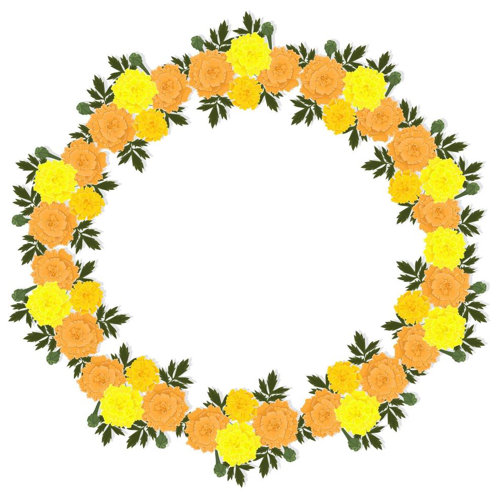 corona de flores de caléndula aislada en un fondo blanco. gráficos vectoriales vector