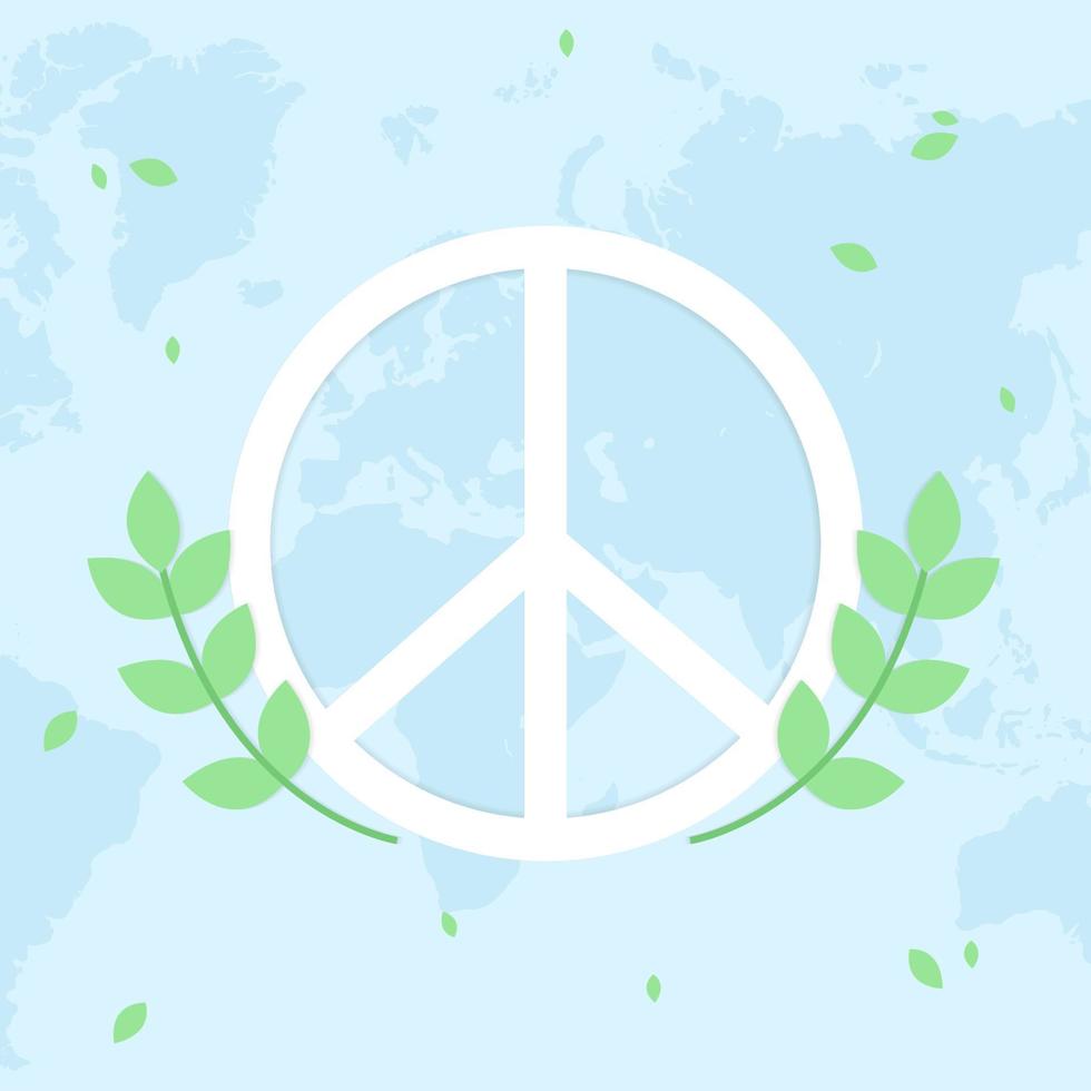 International Peace Day. Peace Day with blue background vector illustration