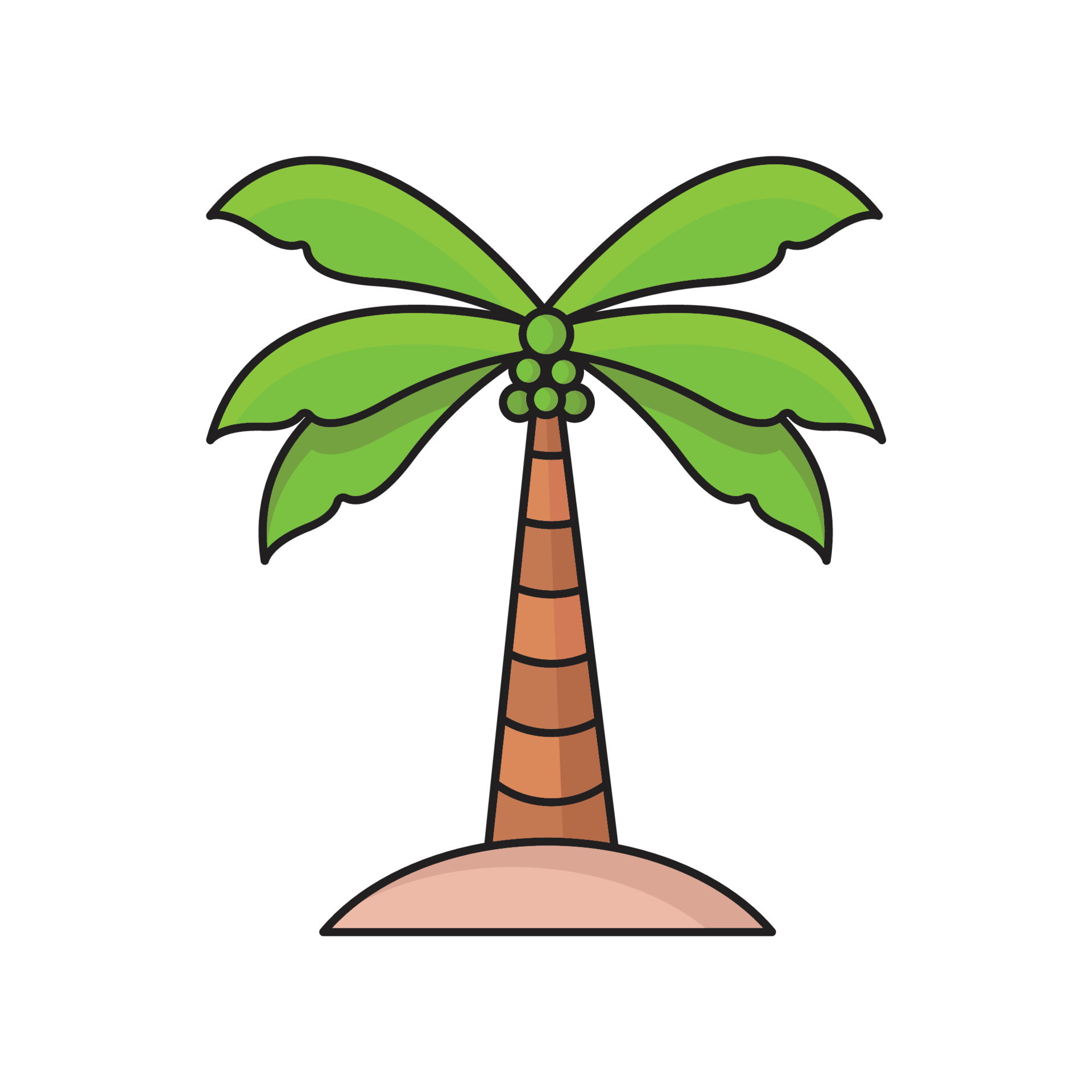 Coconut Tree Outline Color 11892006 Vector Art at Vecteezy
