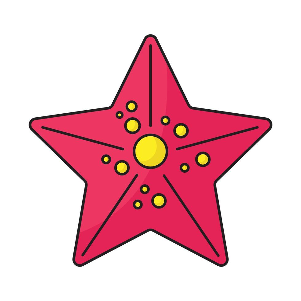 icono de color de contorno de estrella de mar vector