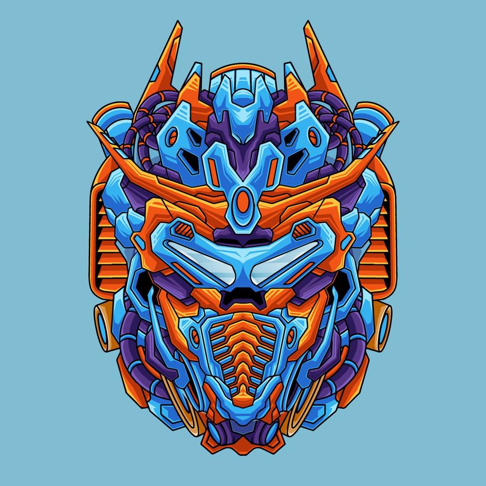 cabeza mecha ilustración vectorial detallada vector