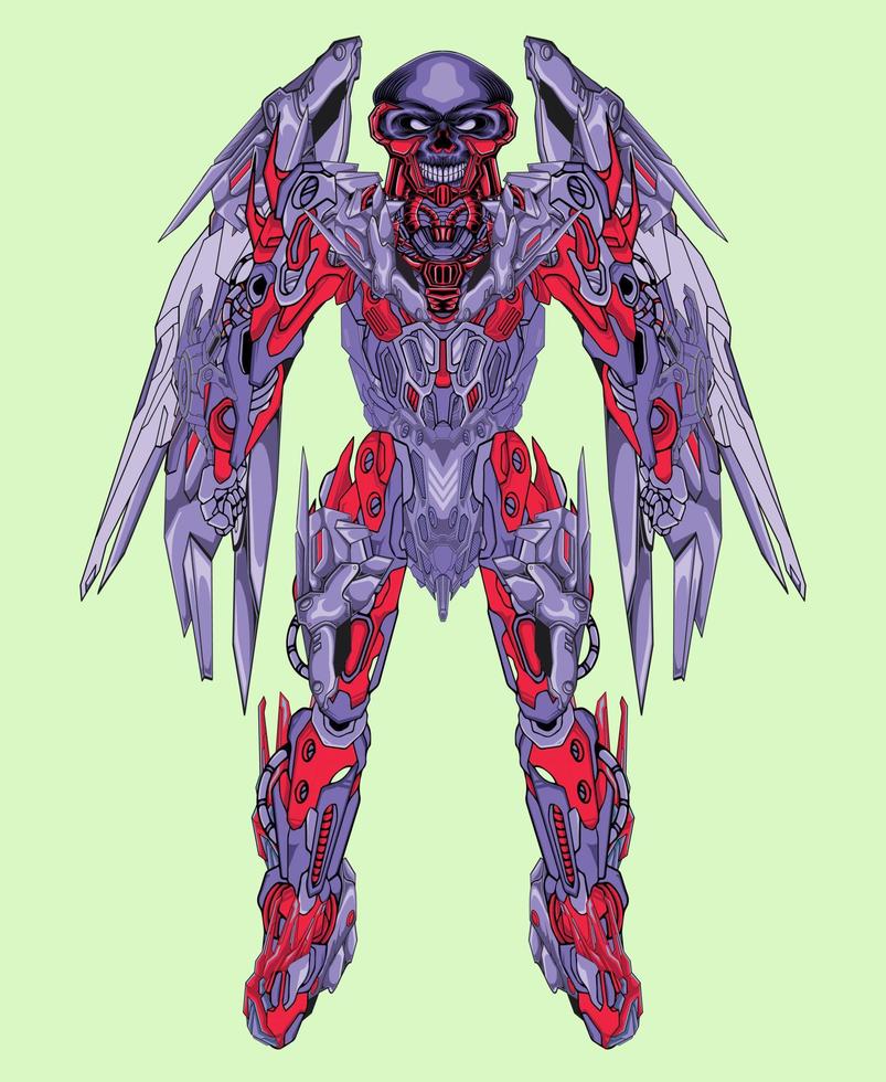 Warrior cyborg robot knight vector design