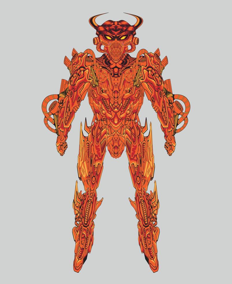 Robot knight warrior in background perfect for tshirt design sticker merchandise vector