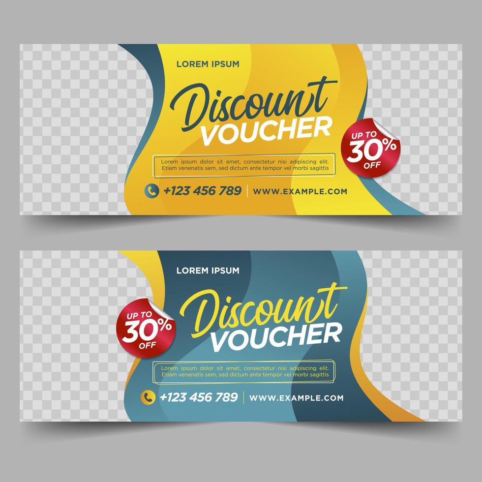 Food gift voucher, discount design template vector