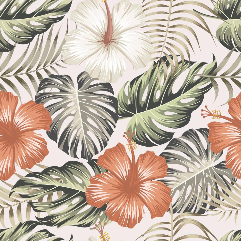 Floral seamless pattern with leaves. tropical background vector