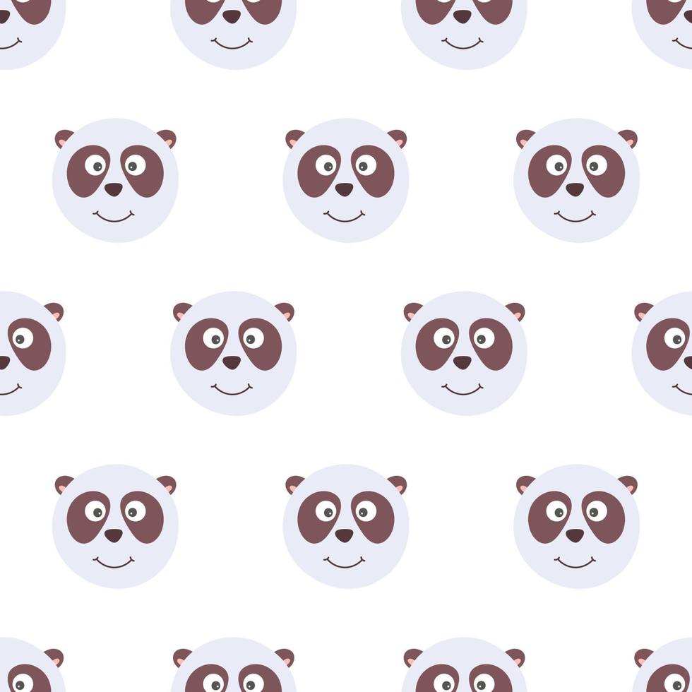 Cute seamless pattern for children with funny panda. Smile characters. vector