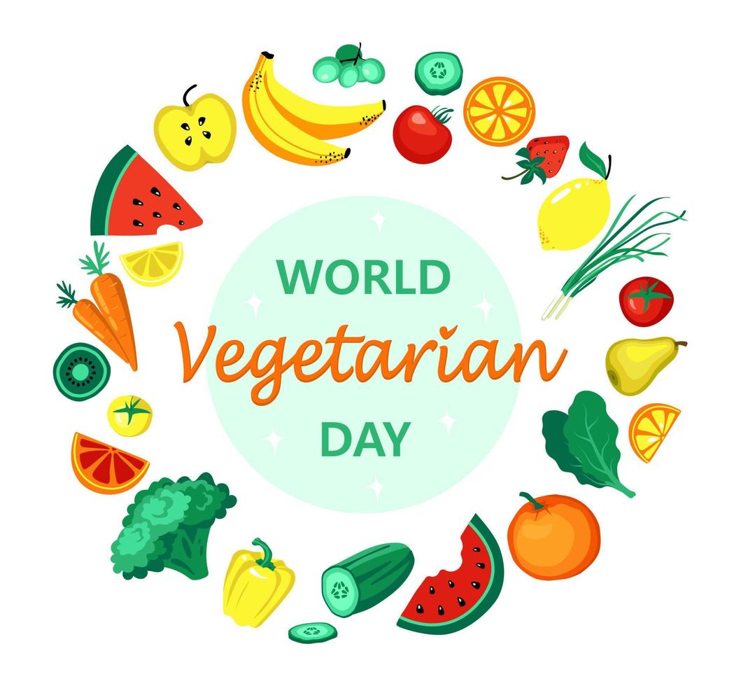 World vegetarian day 11892101 Vector Art at Vecteezy
