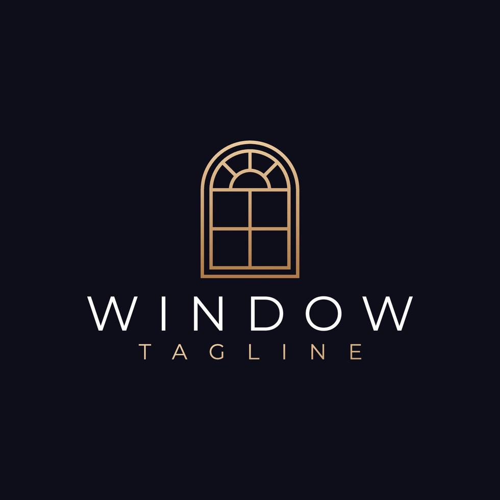 luxury window logo design vector