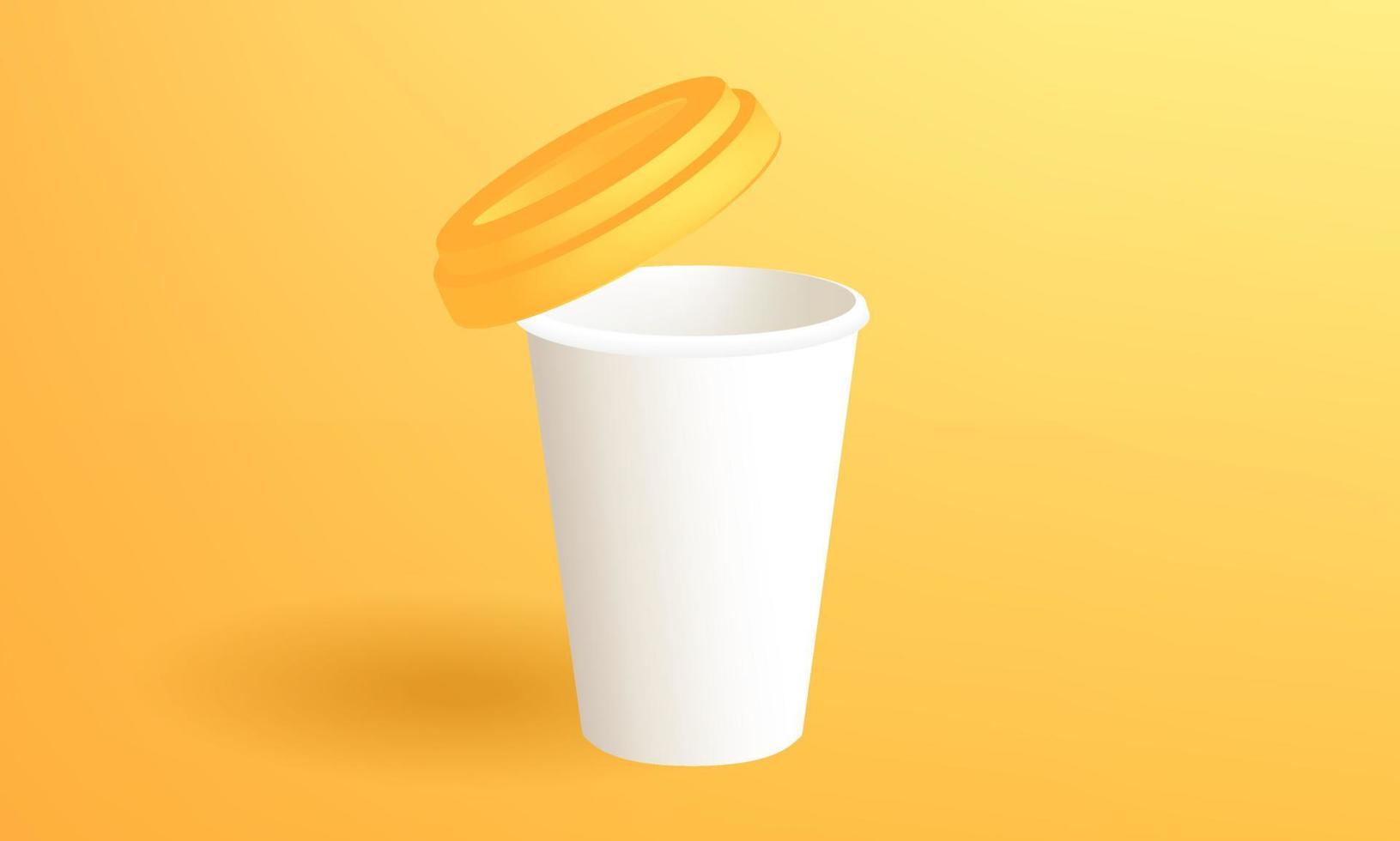 Paper Plastic Coffee Cup Realistic Mockup Beverage Drink Branding Template vector