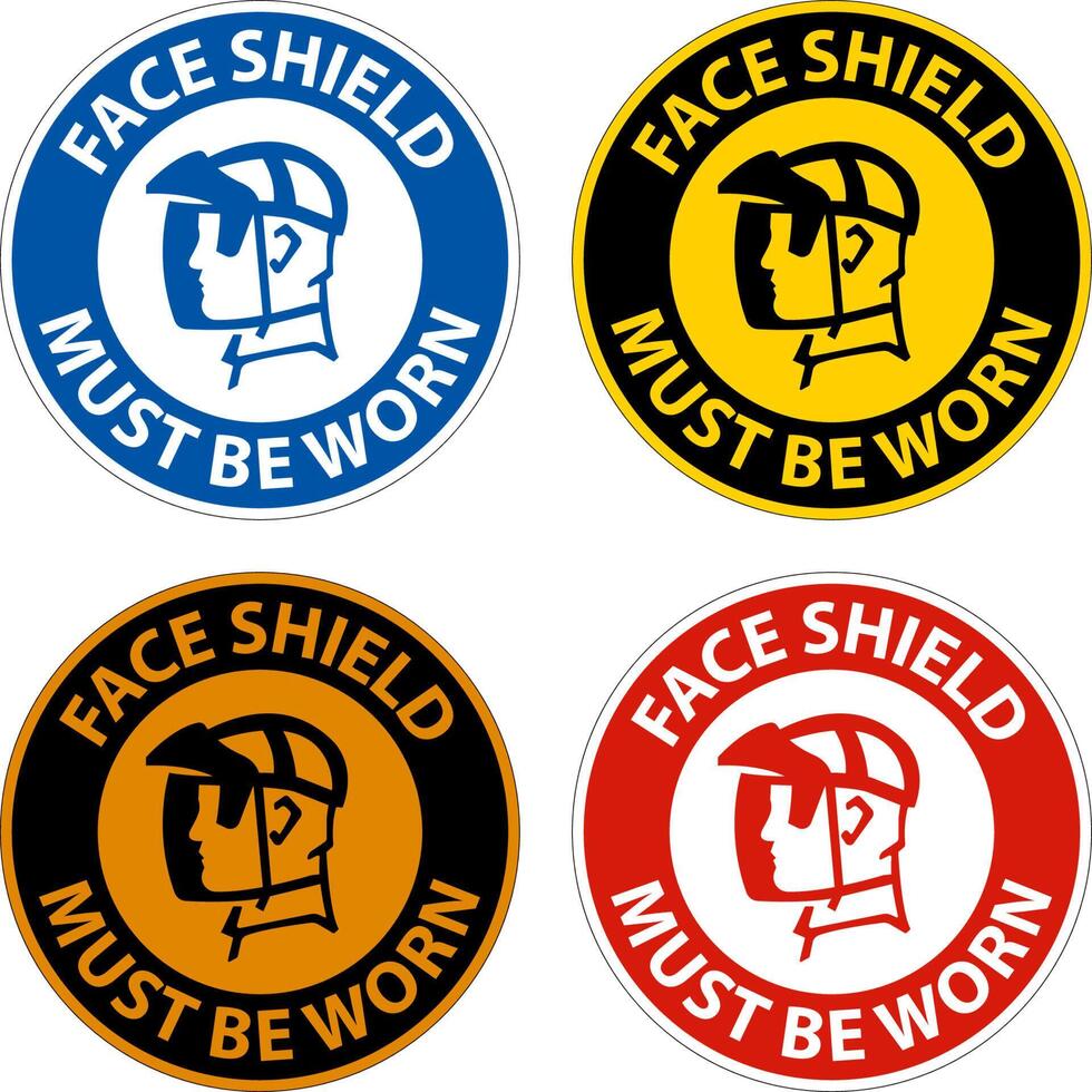 Face Shield Must Be Worn Sign On White Background vector