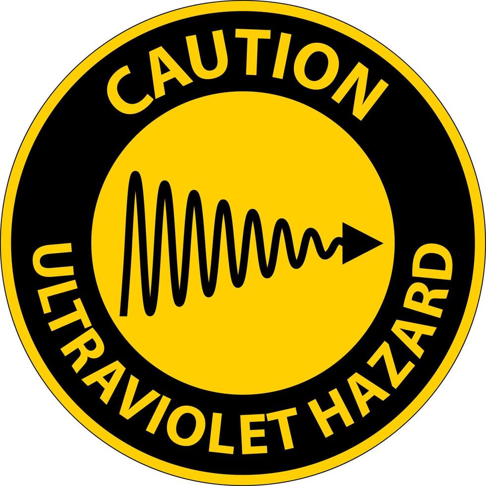 Caution Ultraviolet Light Hazard Label On White Background vector