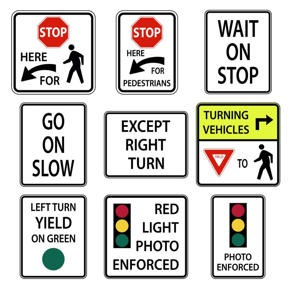 Traffic road sign all pedestrians warning vector