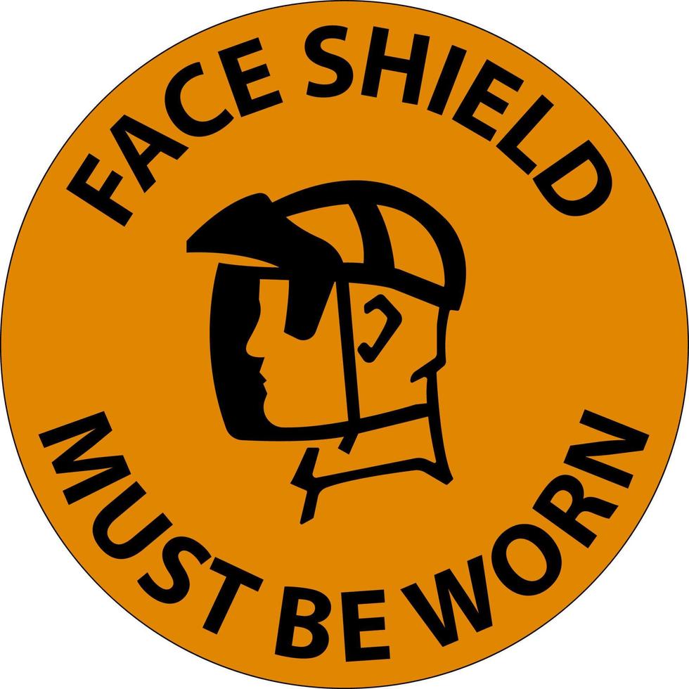 se debe usar un protector facial de advertencia sobre fondo blanco vector