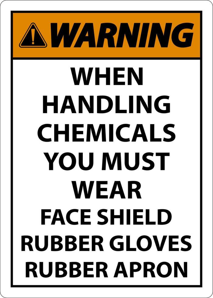 Warning Handling Chemicals Sign On White Background vector