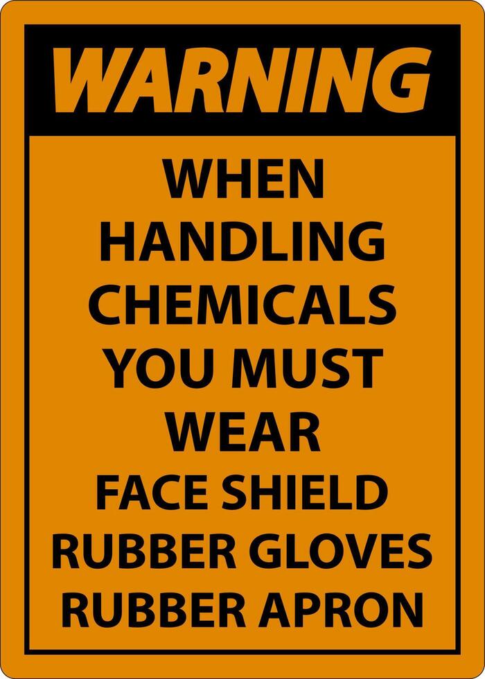 Warning Handling Chemicals Sign On White Background vector